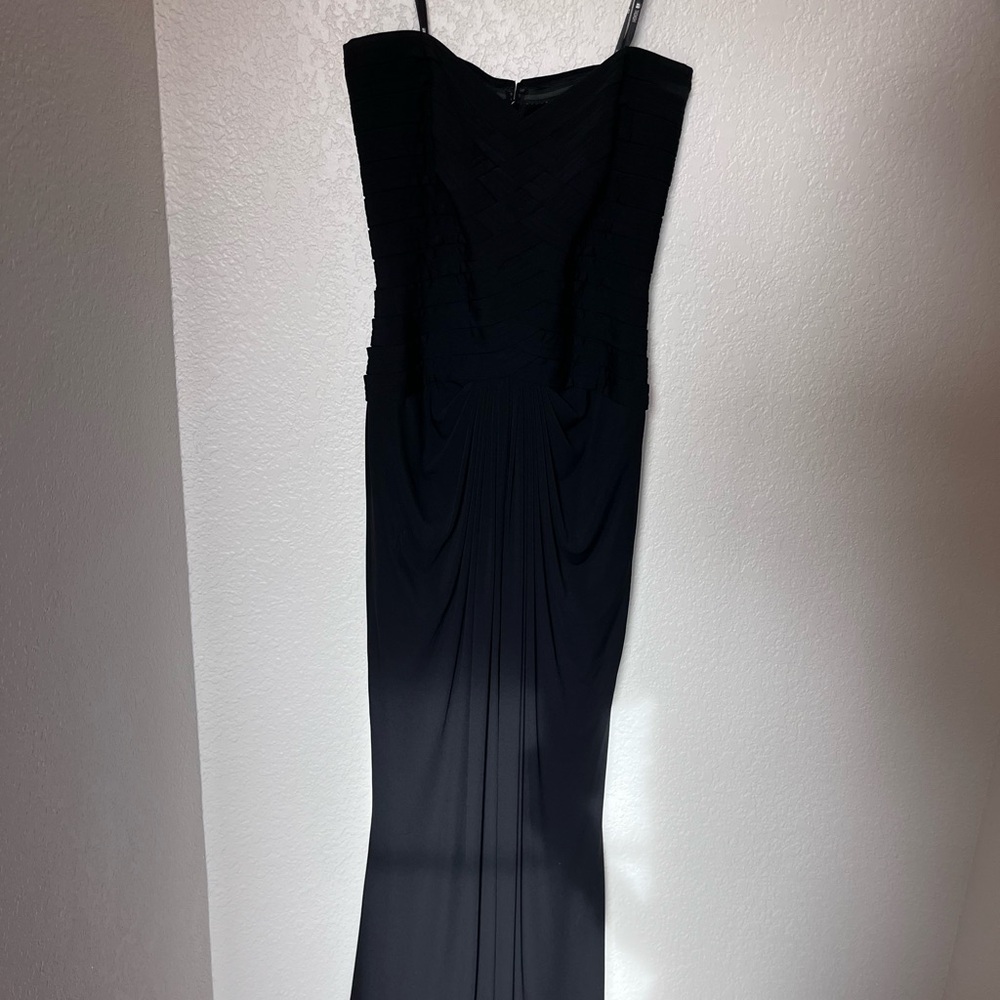 Elegant Strapless Black Evening Gown